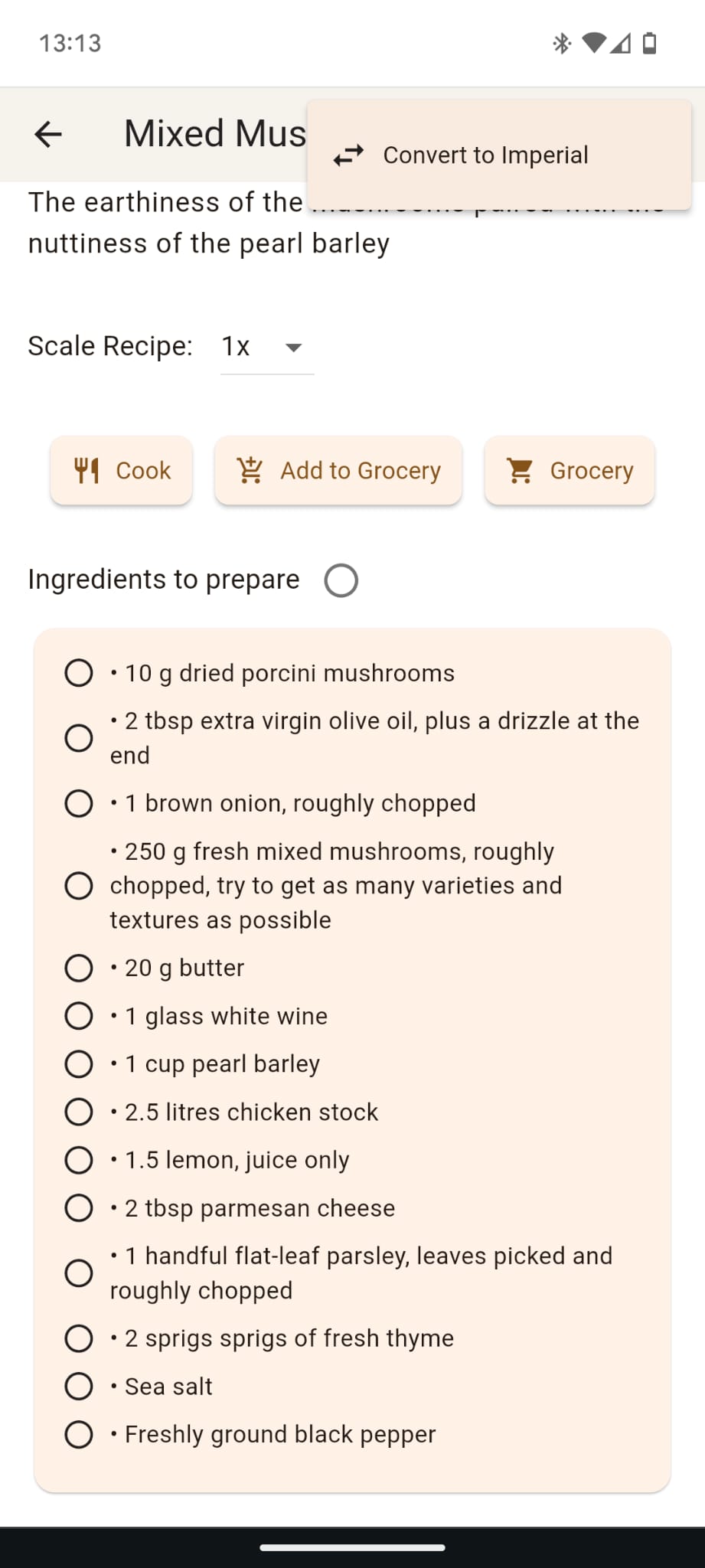 Unit conversion feature